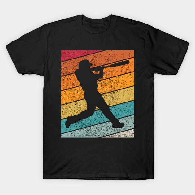 Baseball Outdoor Sports Retro Sunset Design T-Shirt by Up 4 Tee